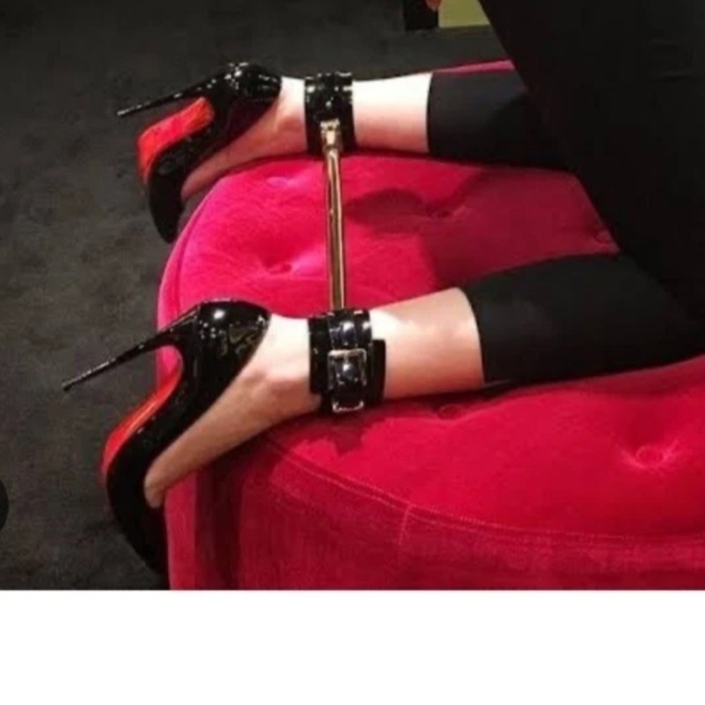 Honey Birdette Black Heels with Gold Buckle